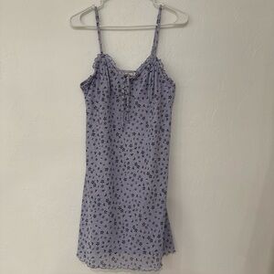 Vintage Y2K Lavender Floral Hippie Rose Mini Dress